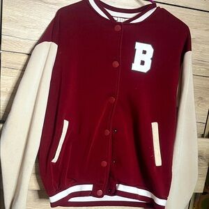Kids Varsity Jacket - Red and Cream